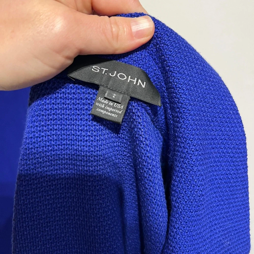 St. John Collection Royal Blue Wool Dress and Jacket - Picture 6 of 12